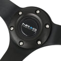 NRG 33cm Deep Dish Black Leather Steering Wheel for Universal Fit (N/A)