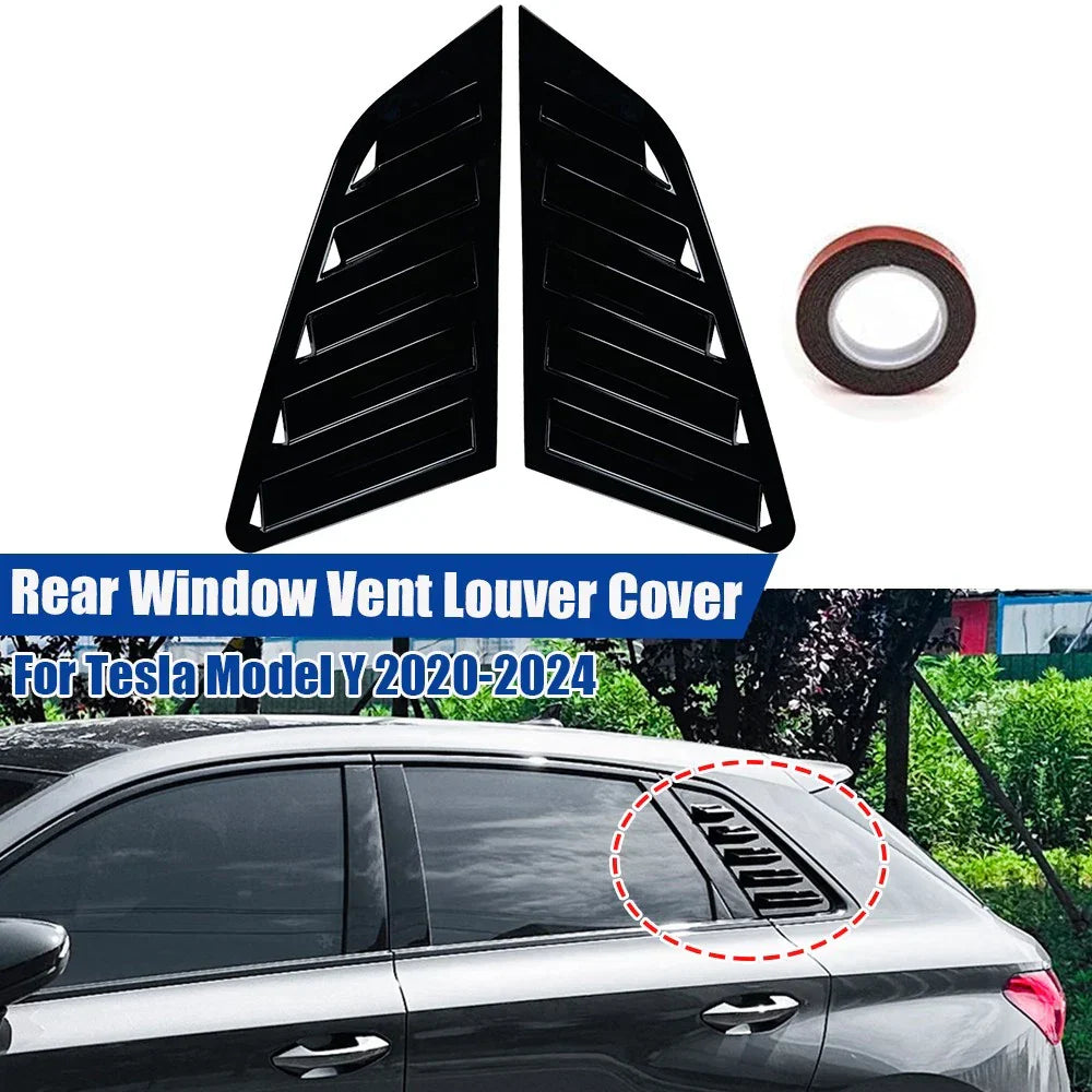 Gloss Black Quarter Rear Side Window Louver for Audi A3 S3 Sportback (2021–2024)