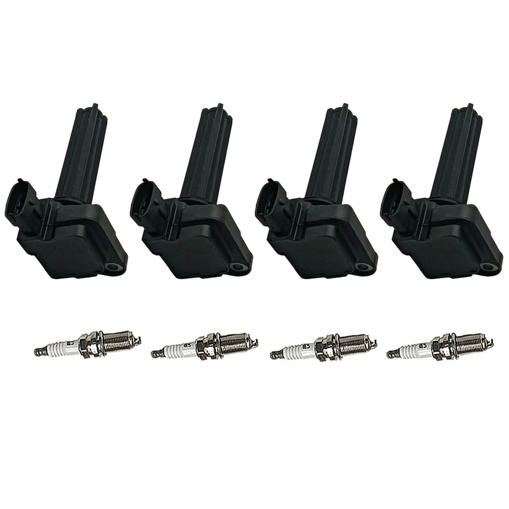 Set of 4 Ignition Coils & Iridium Spark Plugs for Saab 9-3 (2004–2011)