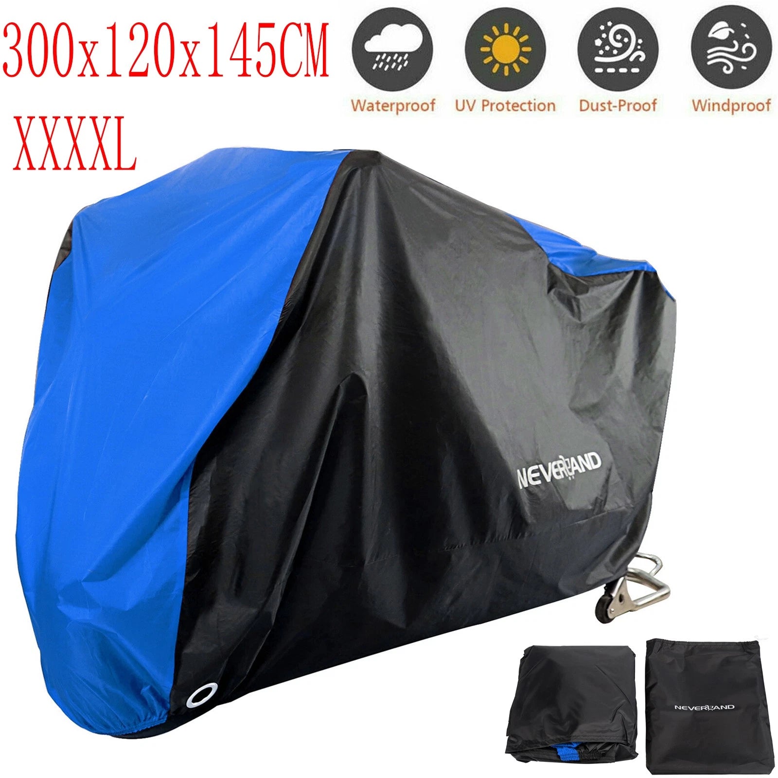 4XL Waterproof Motorcycle Cover for Heavy Duty Winter Storage