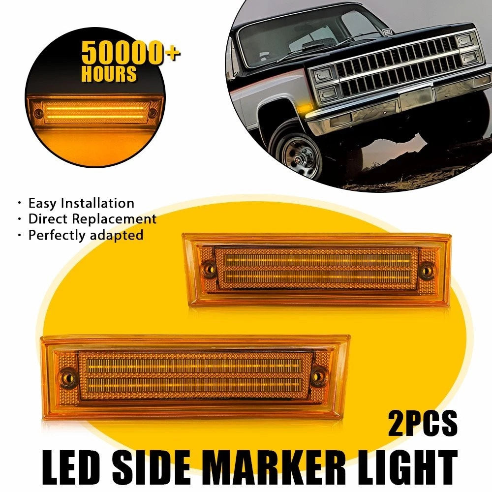 Pair of Front Signal Marker Side Lights for GMC Chevy Pickup (1981–1991) EXV