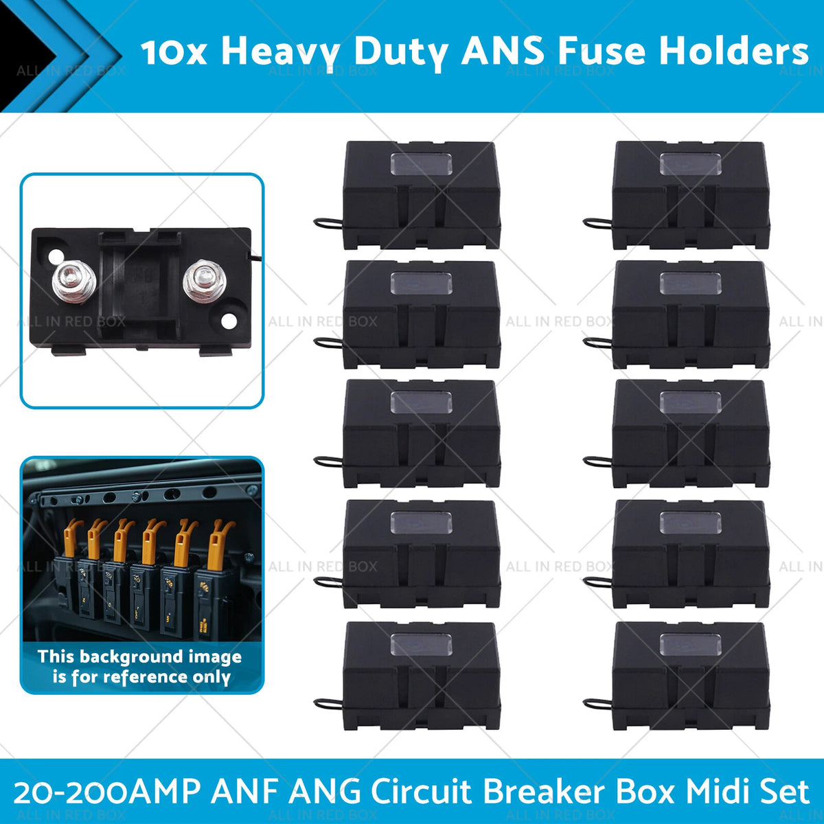 10x ANS Fuse Holder for Heavy Duty Circuit Breaker Box (20-200AMP)