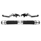 Silver Extendable Brake Clutch Lever Grips Set for Suzuki GSXR600/750 (2006-2019)