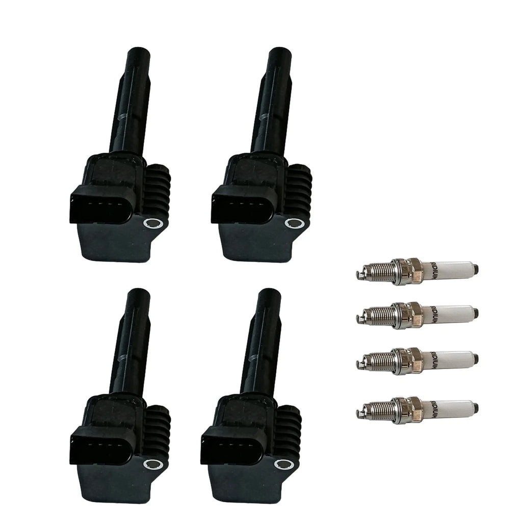 Set of 4 Ignition Coils & Iridium Spark Plugs for Volkswagen Jetta (2016–2019)