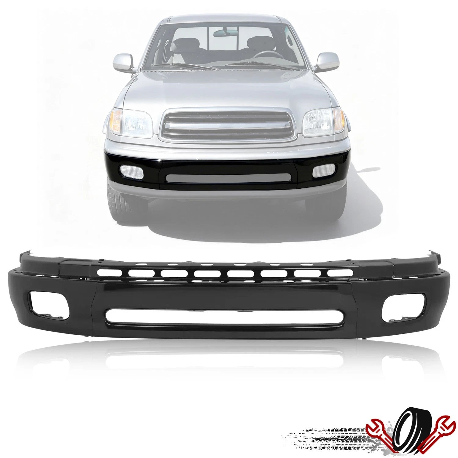 Front Bumper Face Bar for Toyota Tundra (2000–2006) Black Steel