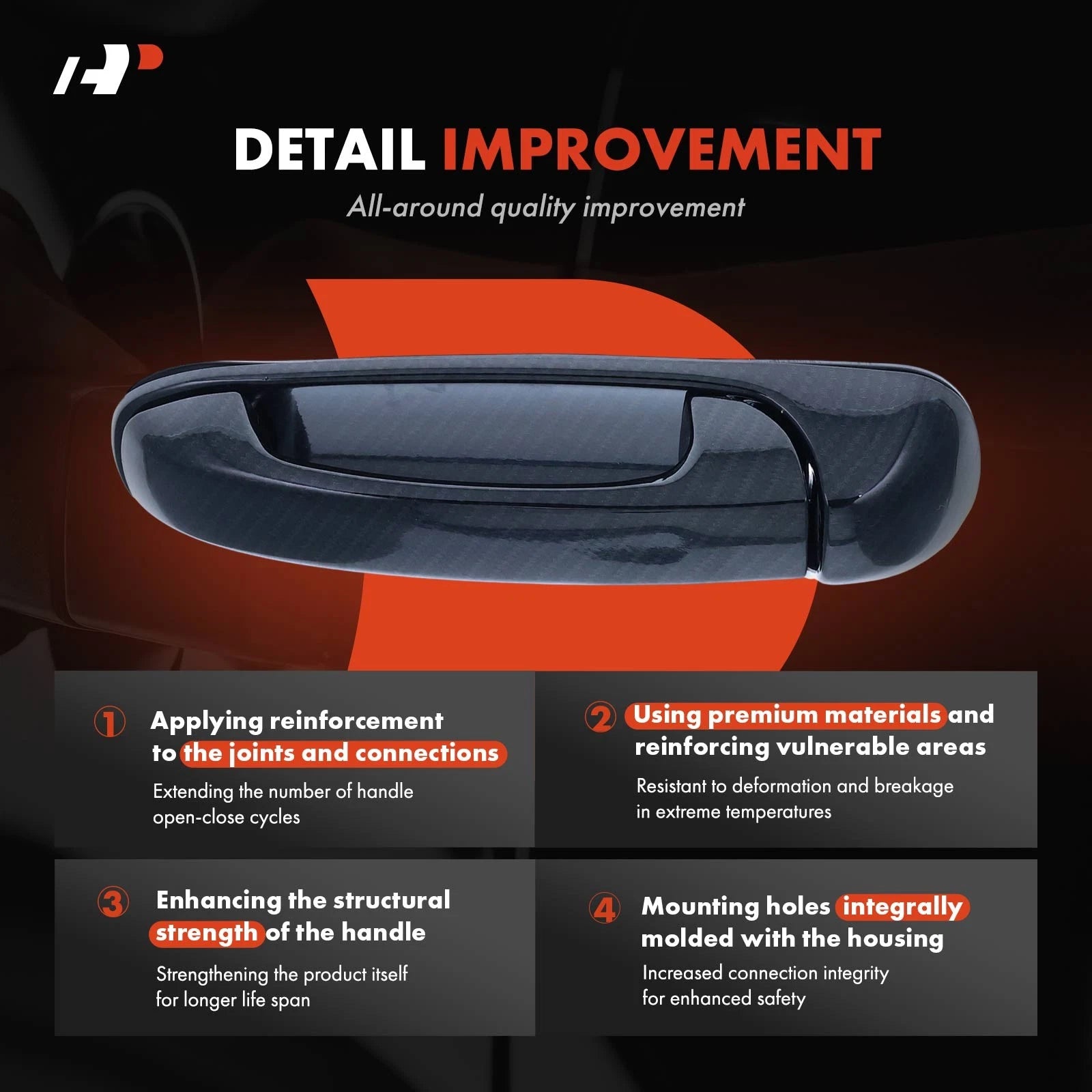 Rear Right Exterior Door Handle for Dodge Ram 1500/2500/3500 (2002–2018)