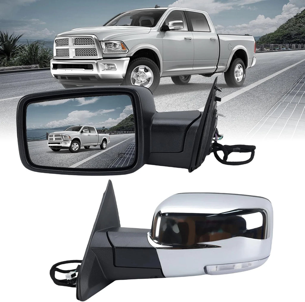 Pair of Power Heated Side Mirrors for Dodge Ram 1500 (2009–2012)