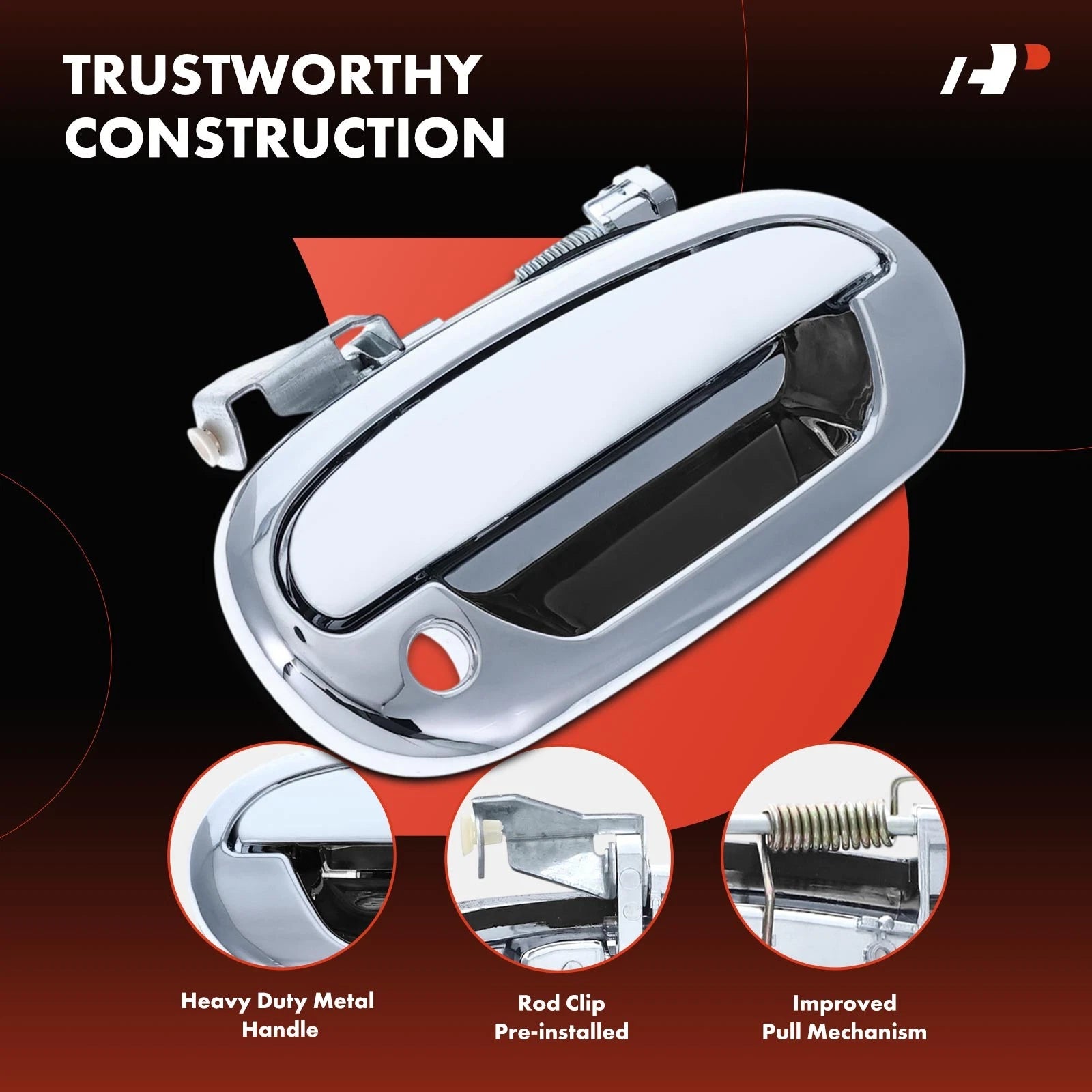 2X Front Metal Exterior Door Handle for Ford F-150 (2004–2023)