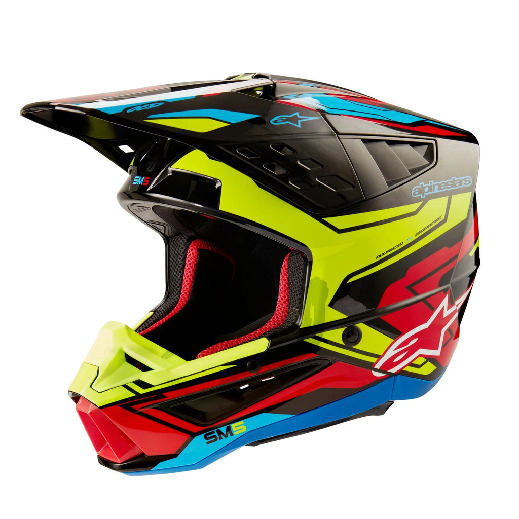 Alpinestars M5 Action Off-Road Helmet for S M (2X-Large) Black Yellow Red