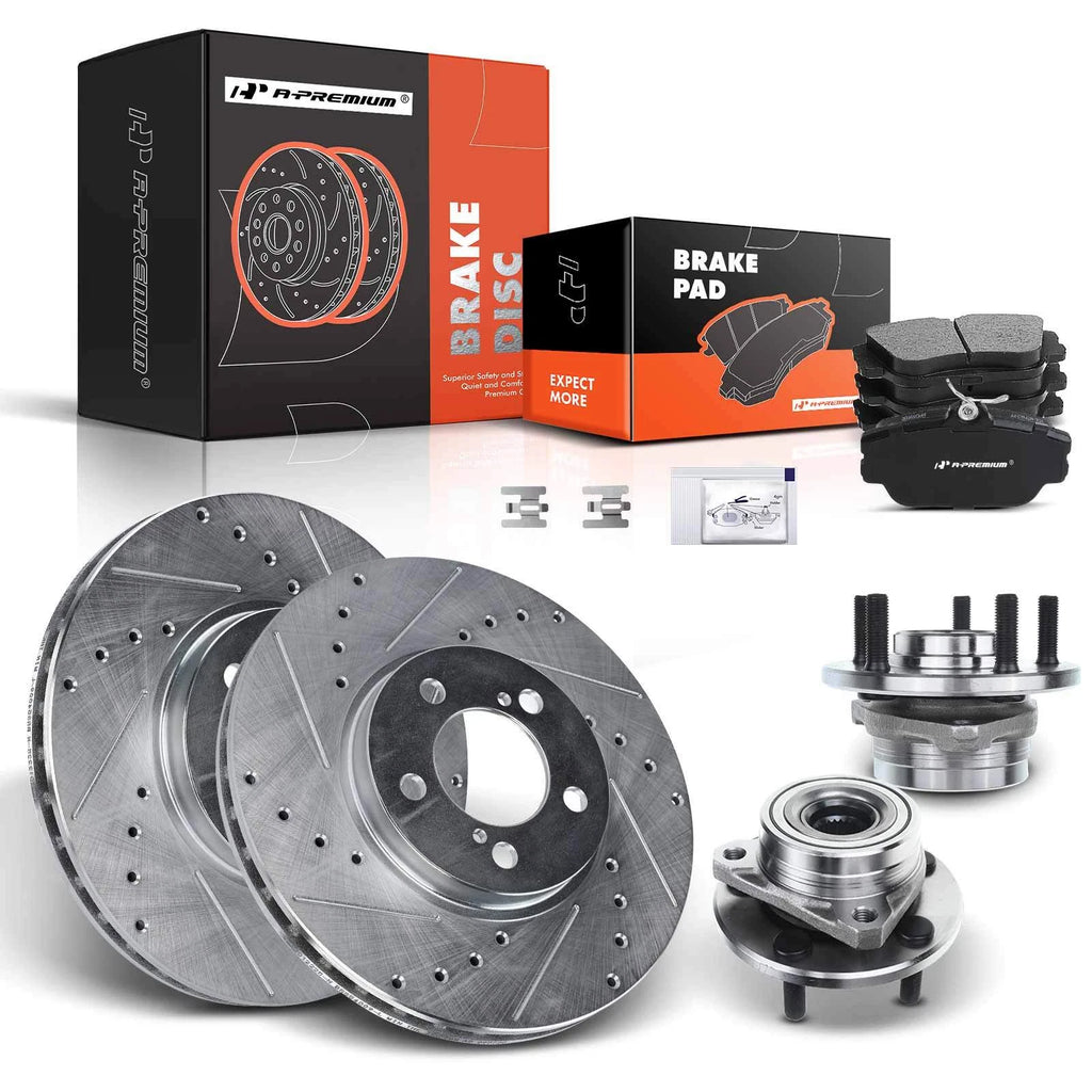 Front Drilled Brake Rotors & Pads for Ford Taurus Mercury (1996–2007)