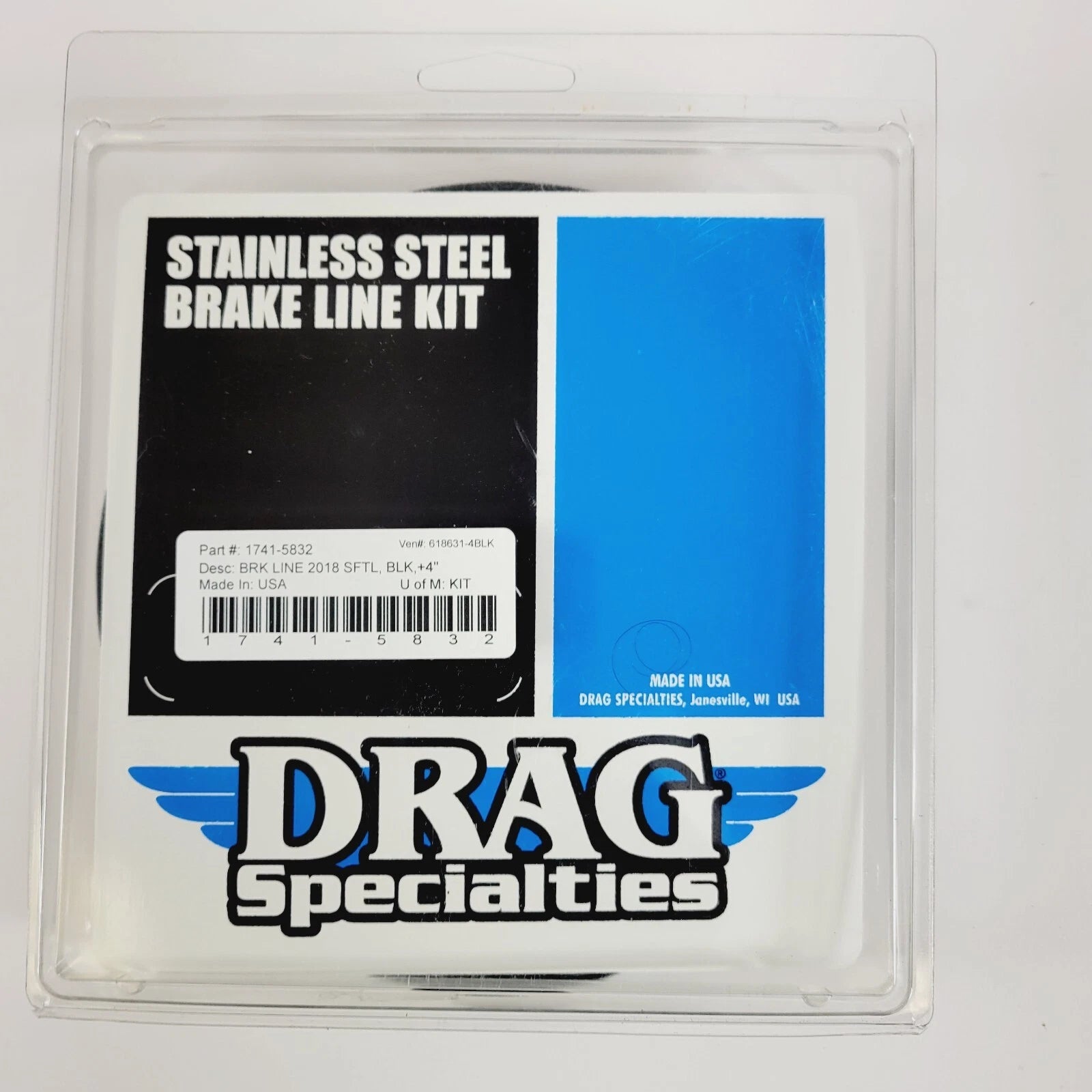 Extended Length Front Brake Line Kit for Harley FXBB (2018–2023)
