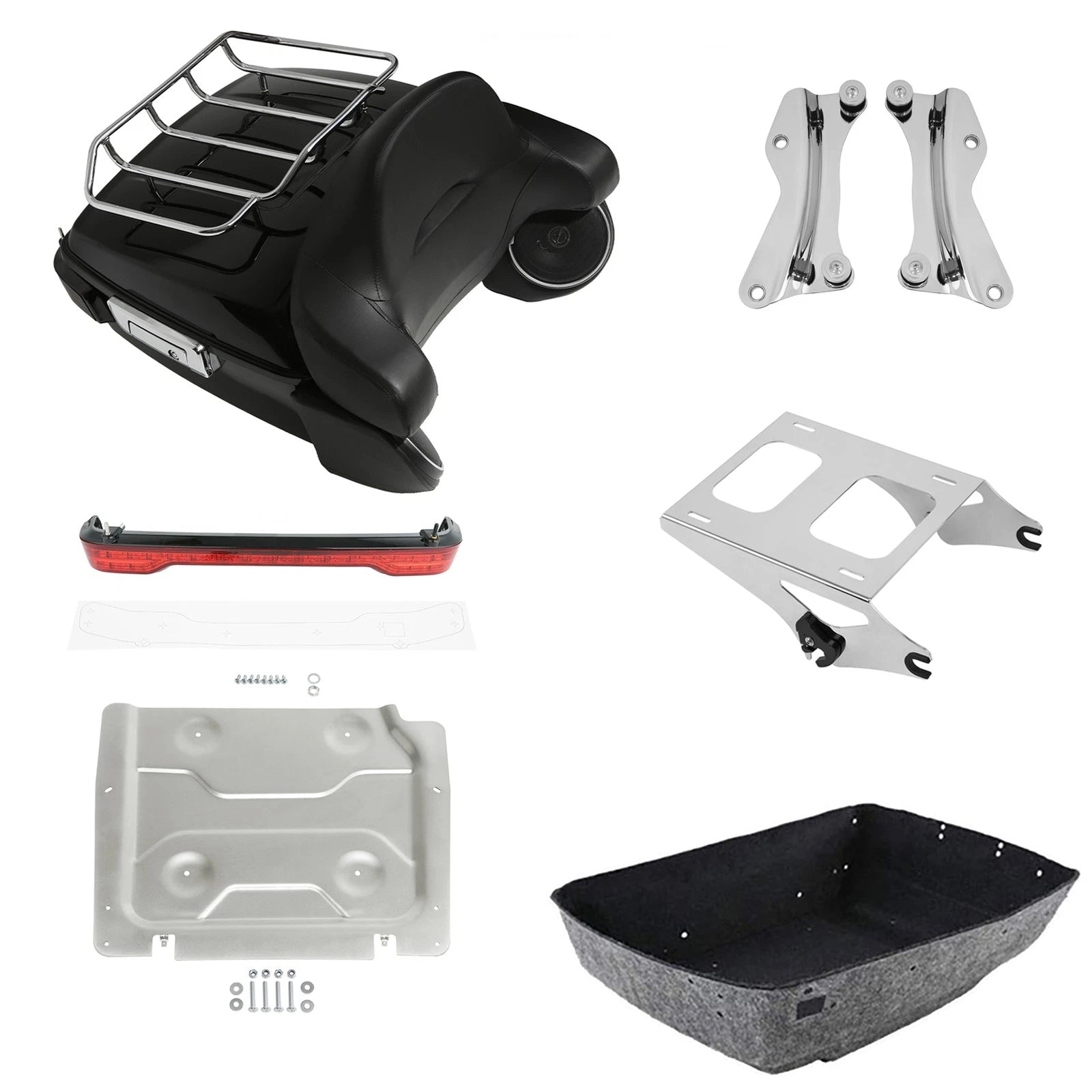 Trunk Pad Rack Speakers Light Mount Plate for Harley Road Glide (2014–2026)