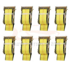 Set of 8 E Track Ratchet Tie Down Straps for Truck Trailer Cargo Van