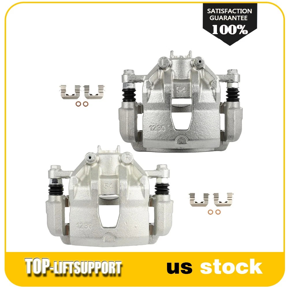Set of 2 Front Brake Calipers for Dodge Attitude, Hyundai Accent