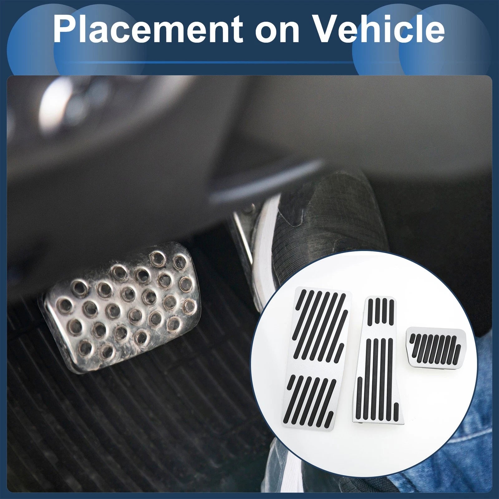 3Pcs Foot Accelerator Pedal Covers for Mazda 3 (2020) Silver Tone