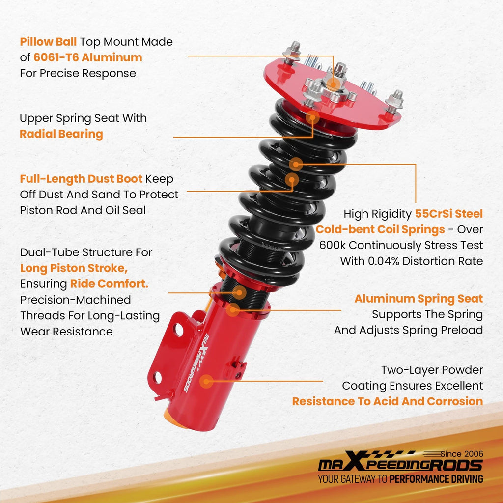 Adjustable Coilovers Suspension Lowering Kit for Mitsubishi 3000GT (1991–1999)
