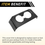 Armrest Box Rear Cup Holder Cover Trim for Ford F-150 (2015–2020) Carbon Fiber Black