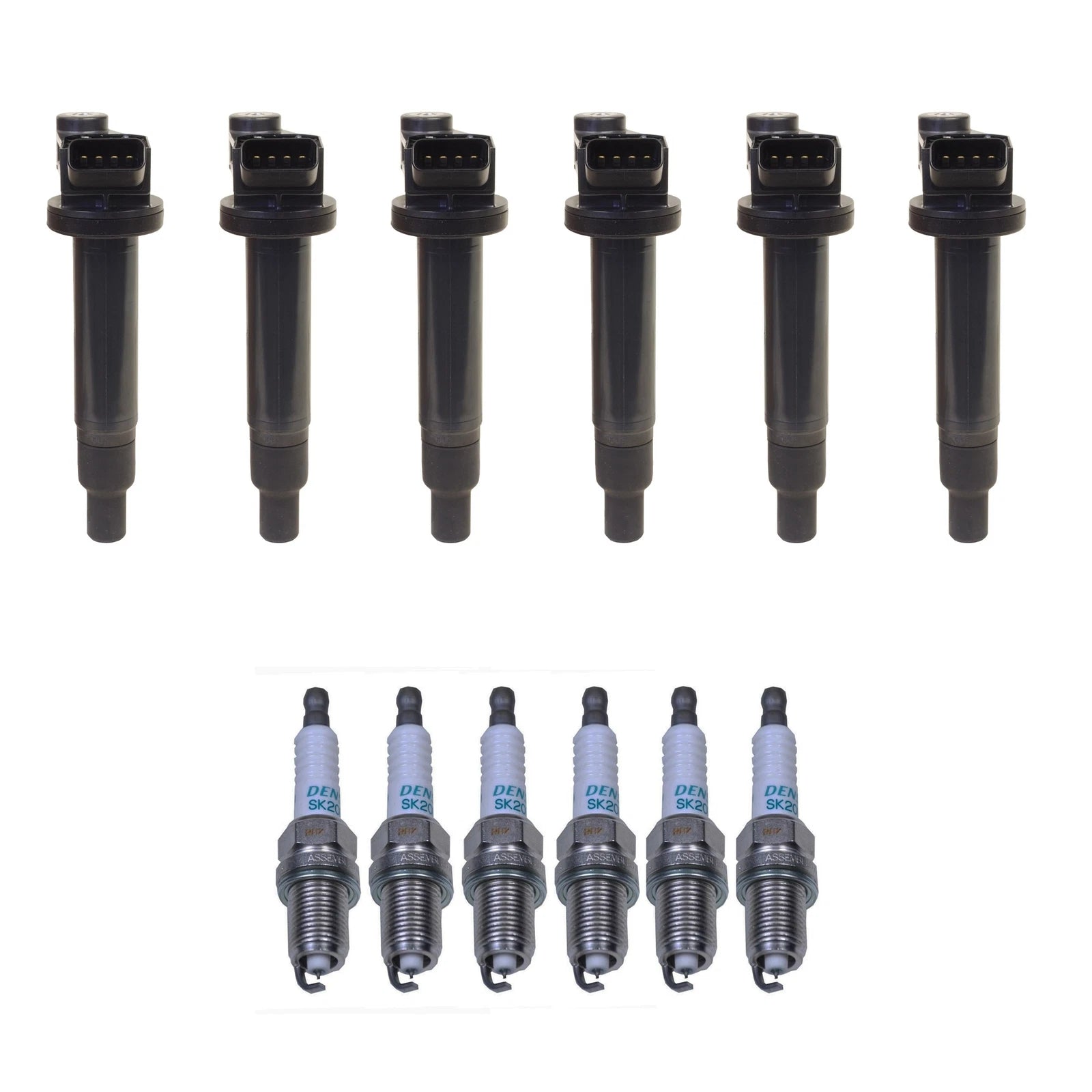 Set of 6 Ignition Coils & Iridium Spark Plugs for Lexus Toyota V6