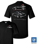 Licensed T Shirt with 1963 Chevy Corvette Stingray Script Logo for Men (1963)
