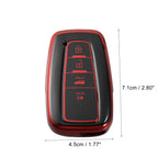 Set of 4 Red Button Remote Key Fob Covers for Toyota RAV4 Camry Corolla (2018–2022)