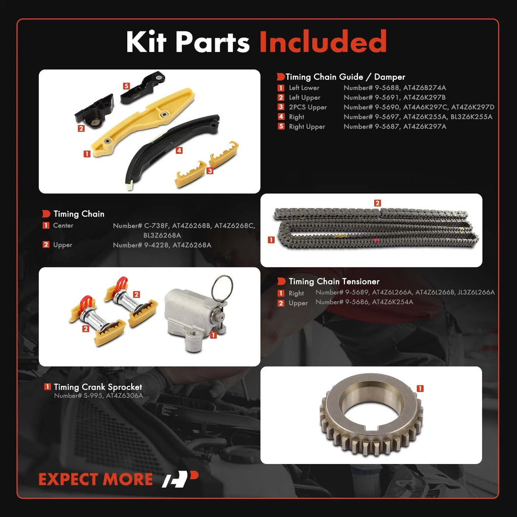 Timing Chain Kit for Ford F-150, Explorer, Mustang, Taurus, Lincoln (1997–2021)