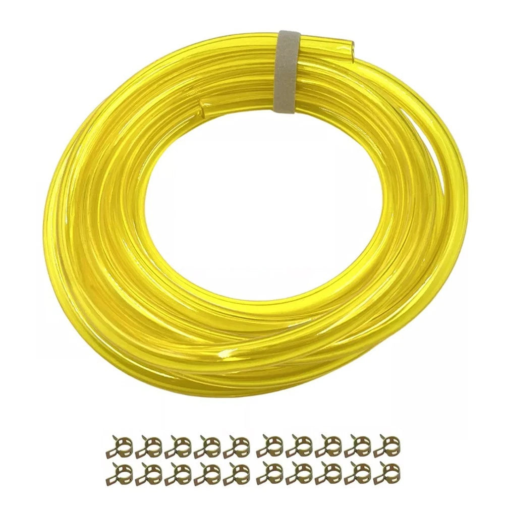 Fuel Line Hose 10ft 3/16" x 5/16" with Clips for Chainsaws Lawn Mower Generator