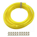 Fuel Line Hose 10ft 3/16" x 5/16" with Clips for Chainsaws Lawn Mower Generator