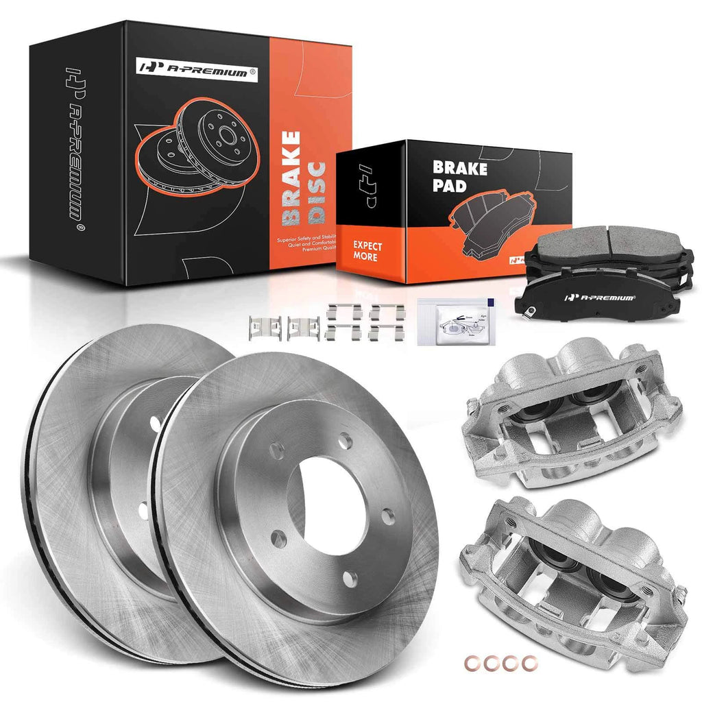 Set of 2 Front Brake Rotors, Pads & Calipers for Ford F-150 (1997–2003)