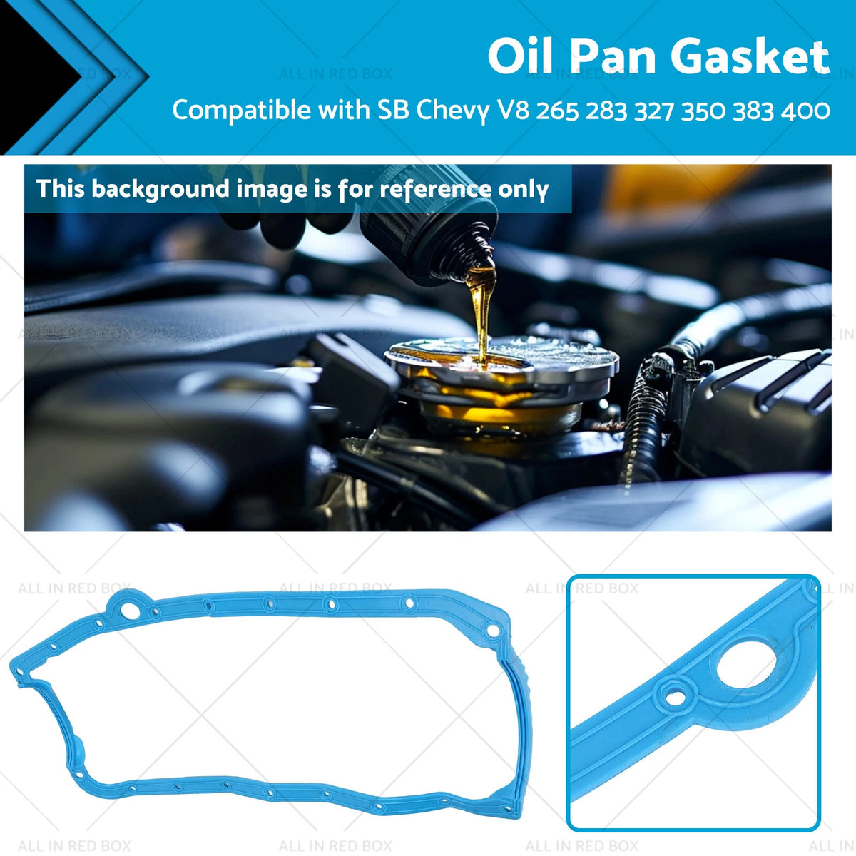 Oil Pan Gasket for Chevy SB V8 265 283 327 350 383 400 (Pre-1973)
