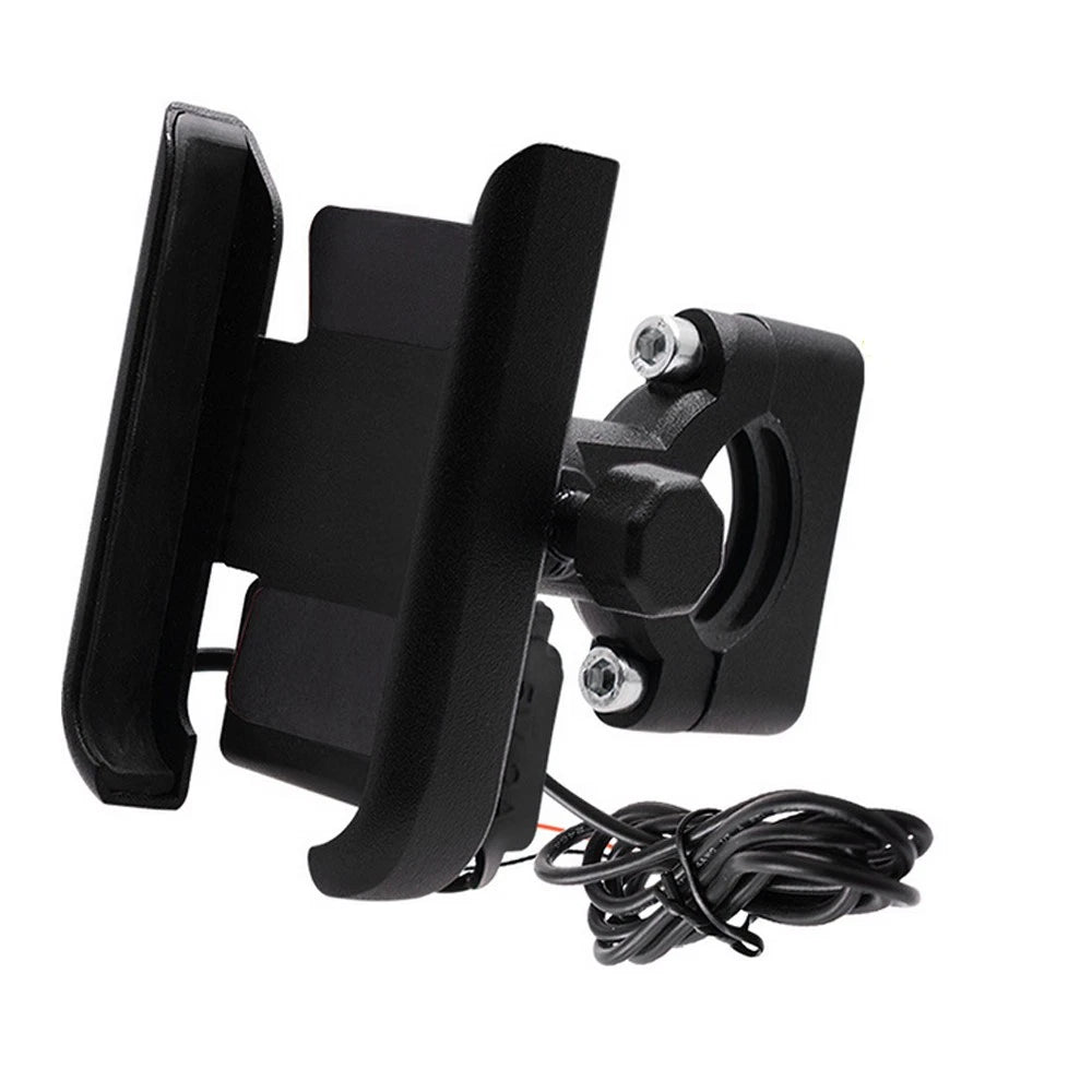 Universal Motorcycle Cell Phone Holder for Handlebar with USB Charging