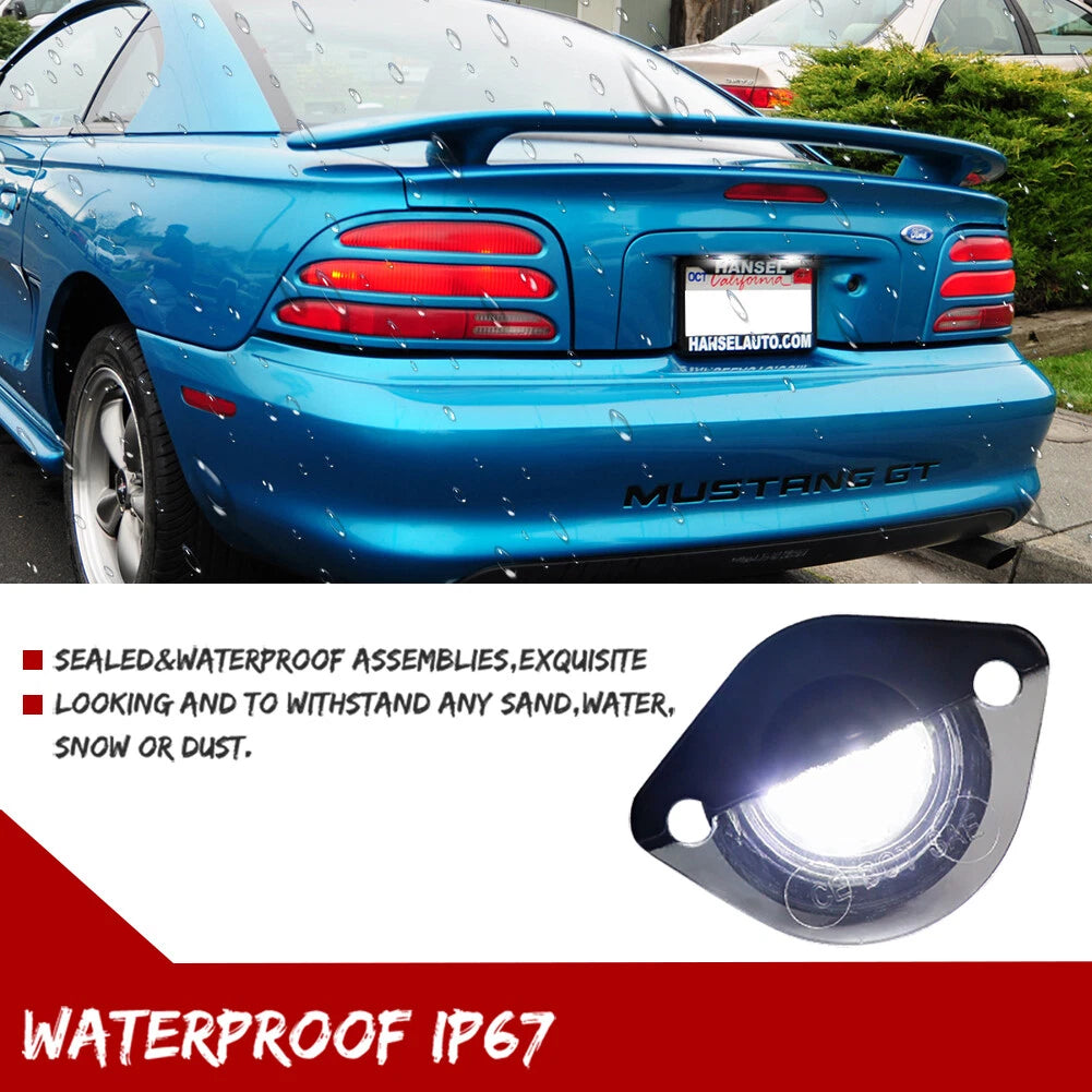 Set of 2 Full White LED License Plate Lights for Ford Mustang (1994–2004)