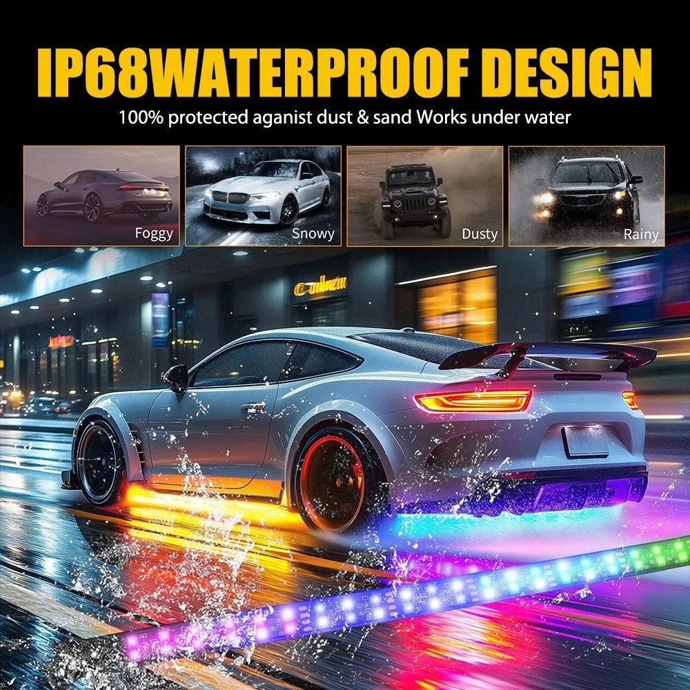 12PCS RGB Underglow LED Light Strip Kit for Car Truck