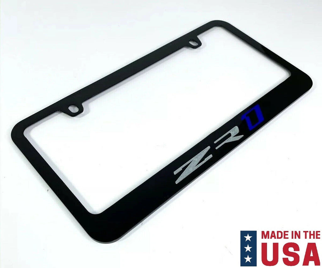 Engraved Black Metal License Plate Frame for Chevy C7 Corvette ZR1 (2015–2019)