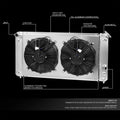 3-Row Aluminum Radiator + Fan Shroud for Chevy Blazer/S10, GMC Sonoma/Jimmy