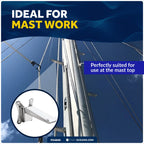 Folding Mast Step for Marine Applications (Stainless Steel, Rubber Pad)