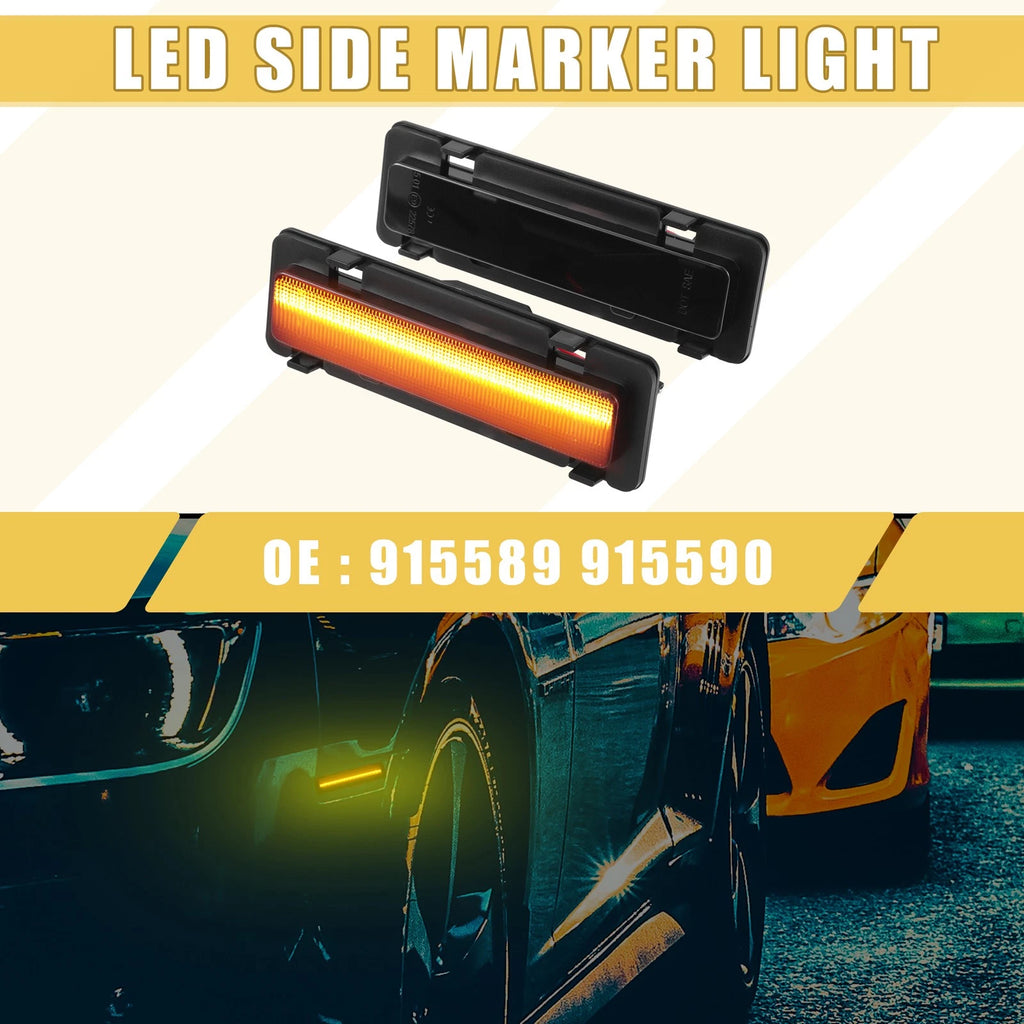 2X Front LED Side Marker Lights for Chevy Camaro (2010–2015) 915589, 718844746397