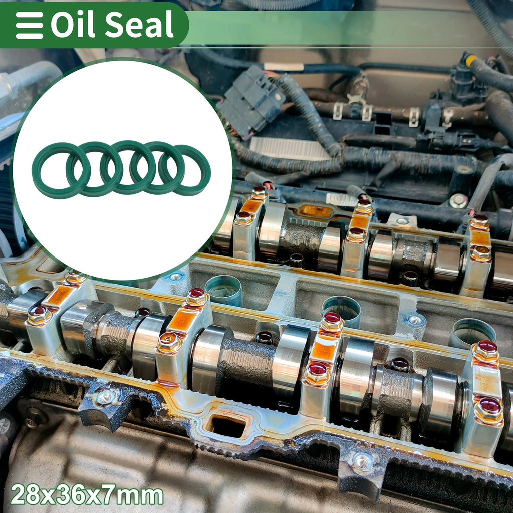 Set of 5 Oil Seal Rotary Shaft Seal 28x36x7mm High Pressure Green