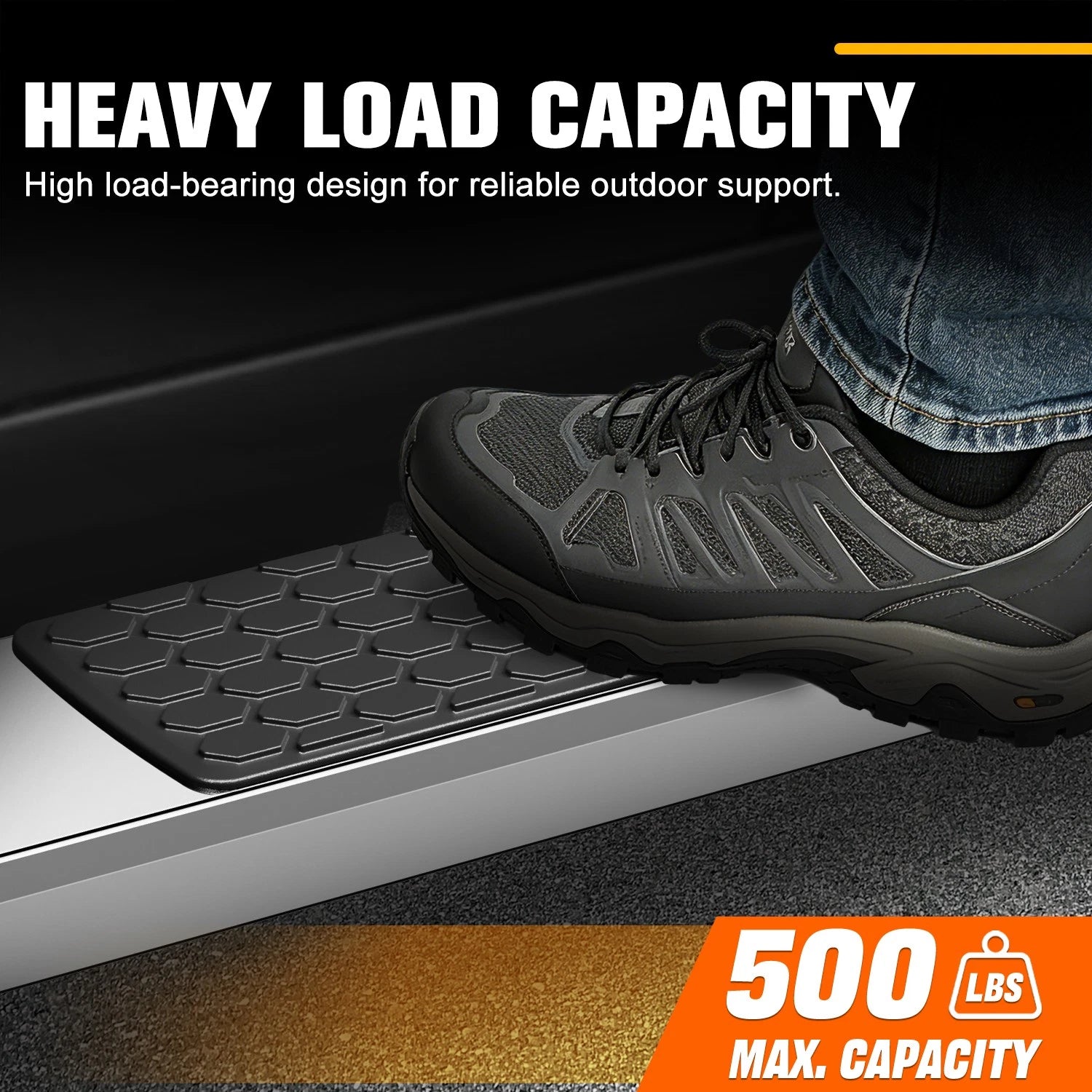 Set of 2 Honeycomb Step Pad Running Boards for Silverado/Sierra (2007–2019)