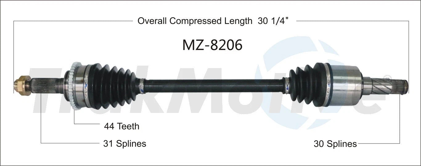 Surtrack Rear Driver Left CV Axle Shaft for MZ-8206