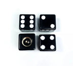 Valve Stem Caps Set of 4 Black and White Dice for Hot Rod Car Truck ATV (——–——)