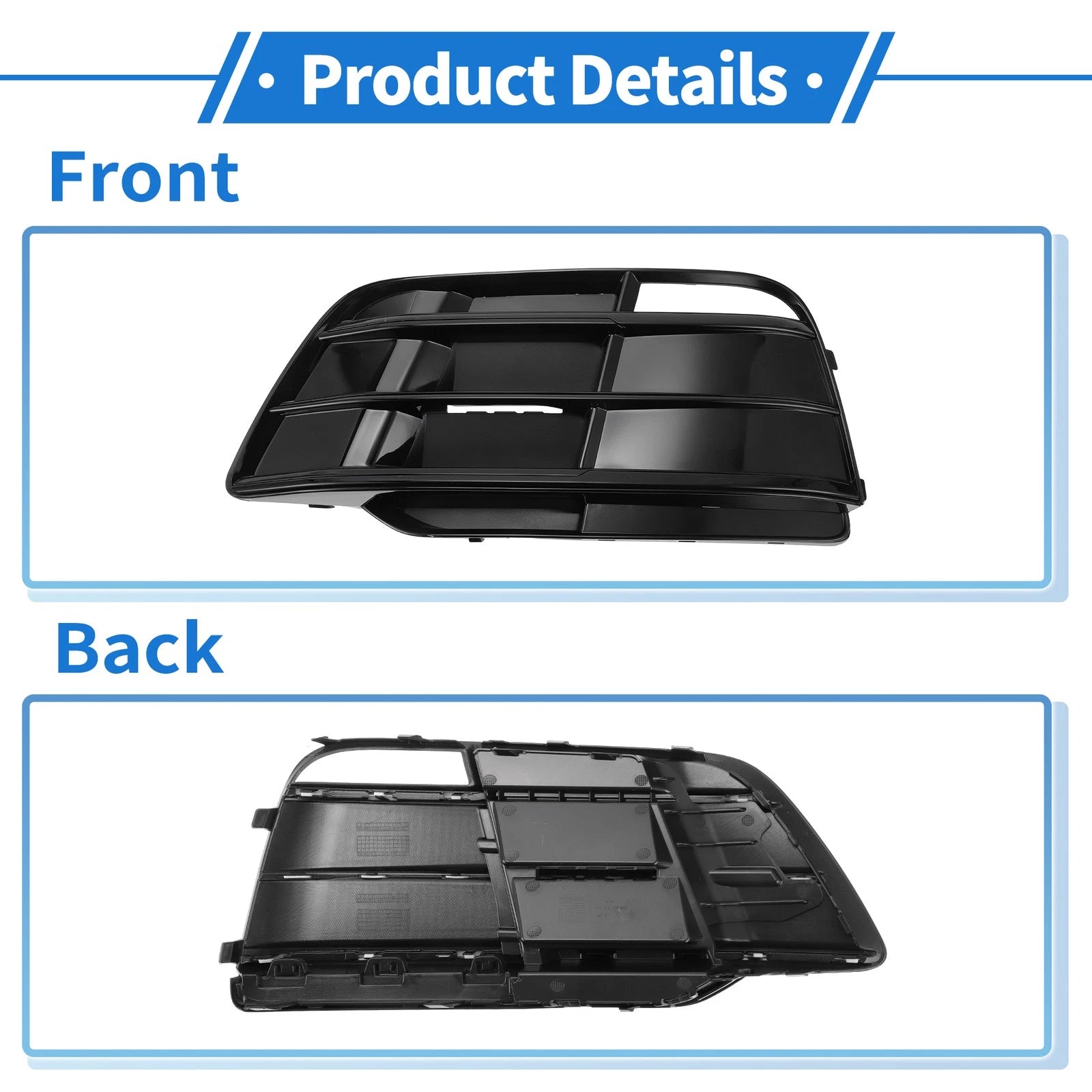 1pc Fog Light Grill for Audi Q5 SQ5 (2018–2022) No. 80A807680H Black