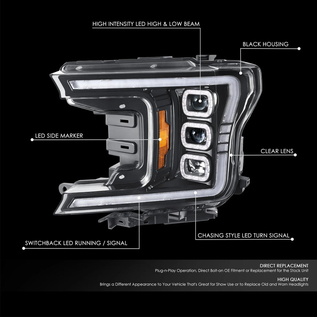 Switchback Sequential LED Headlights for Ford F-150 (2018–2020)