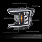 Switchback Sequential LED Headlights for Ford F-150 (2018–2020)
