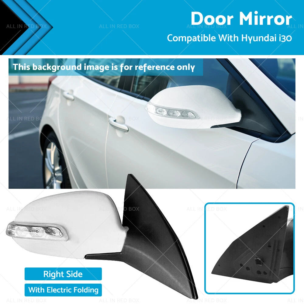 Right Side Door Mirror with Electric Folding for Hyundai i30 (2007–2012)