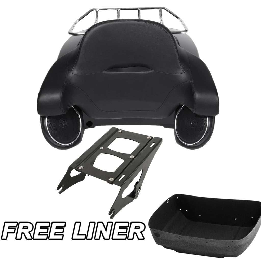 Trunk Backrest & Speakers Mount Rack for Harley Touring (2014–2023)
