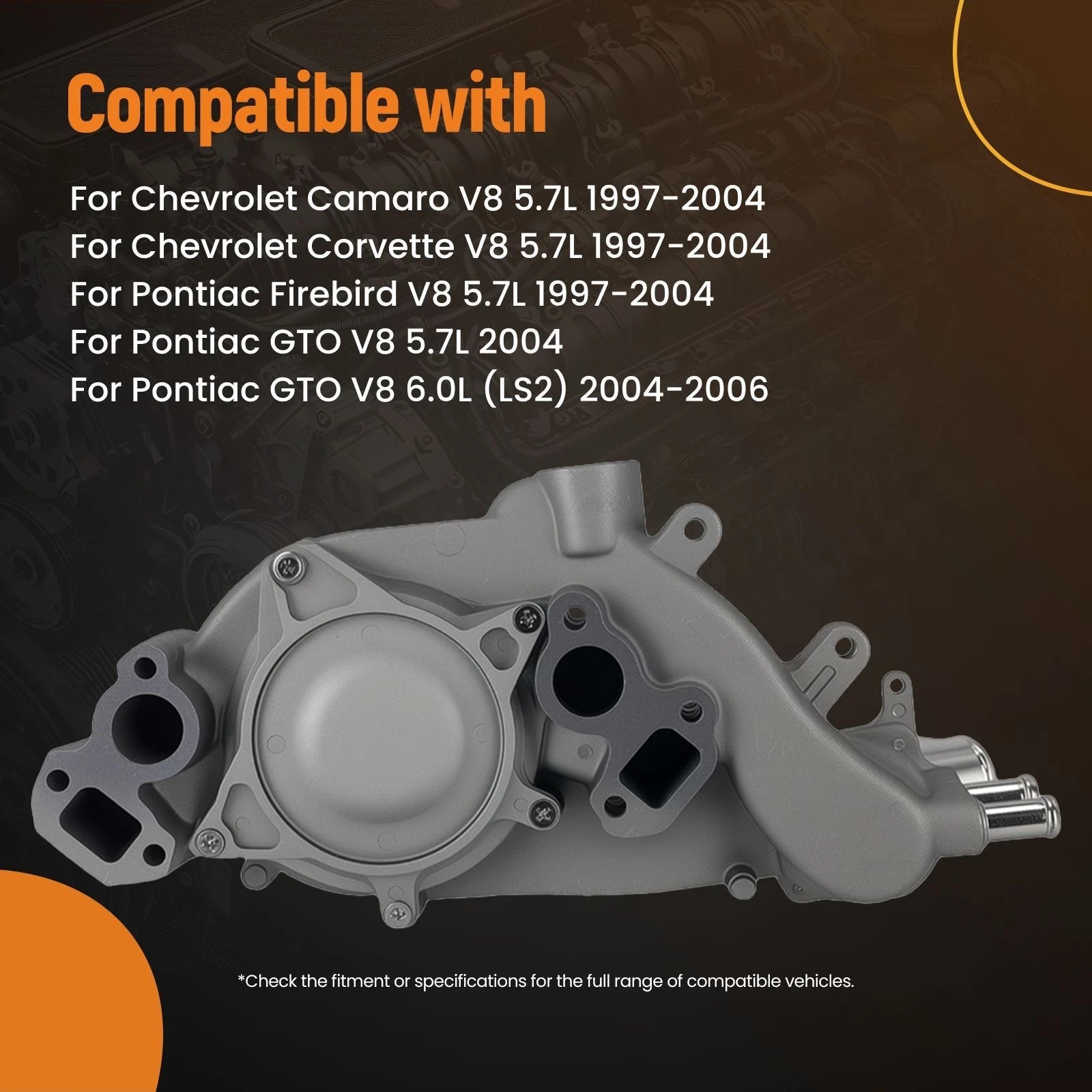 Water Pump for Chevrolet Camaro V8 5.7L (1997–2004)