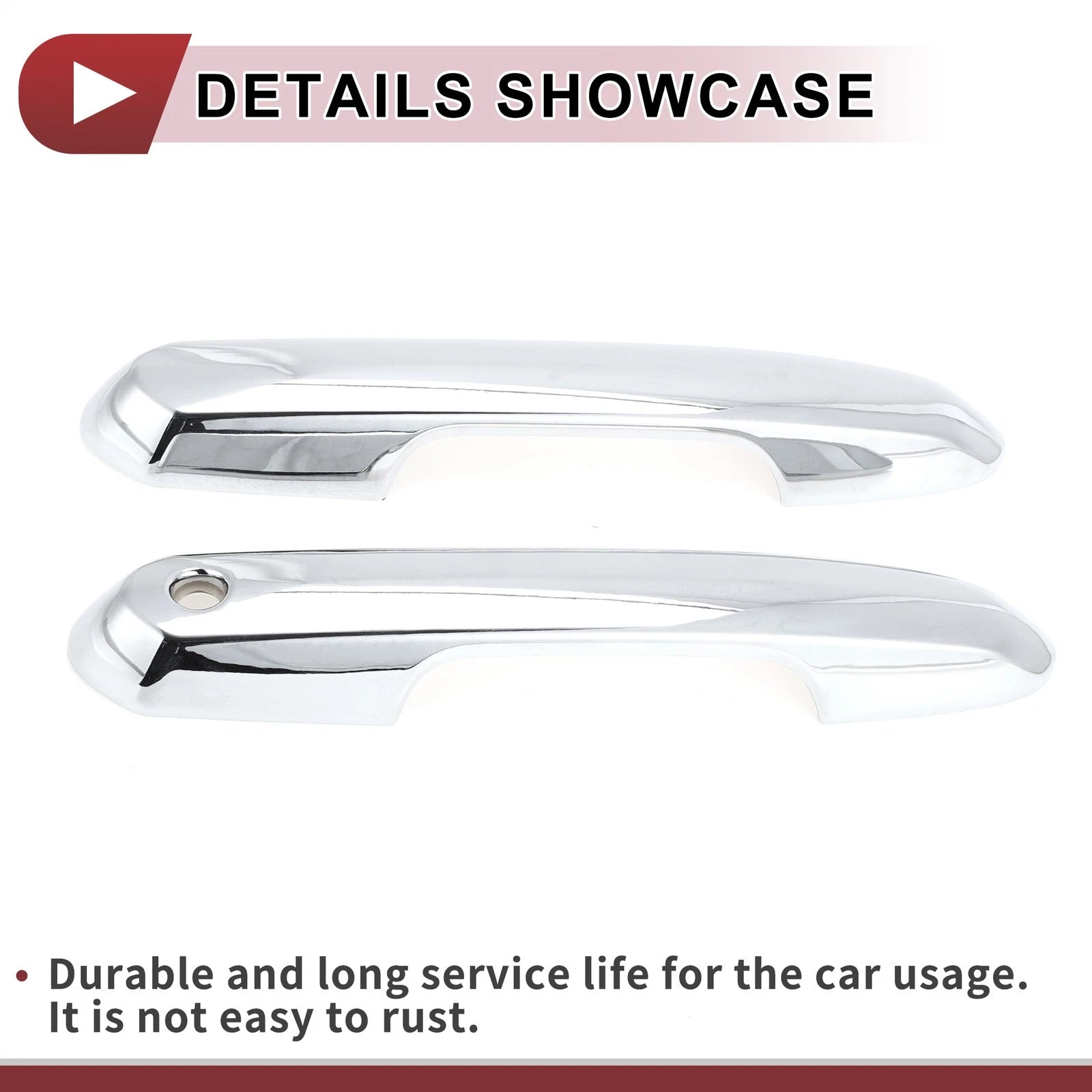Set of 4 Door Handle Covers for Toyota RAV4 (2019–2024) Silver ABS