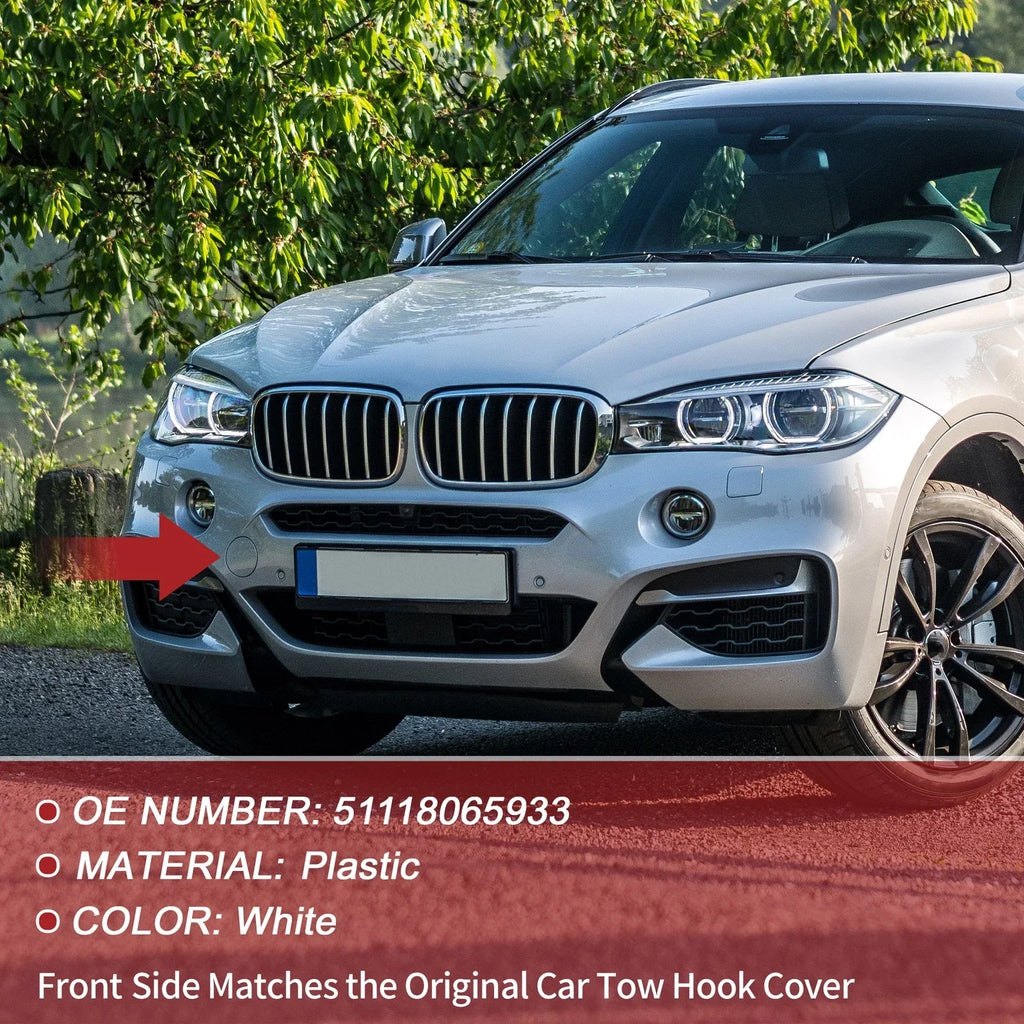 Front Bumper Tow Hook Cover for BMW X6 F16 M White (2015-2019)