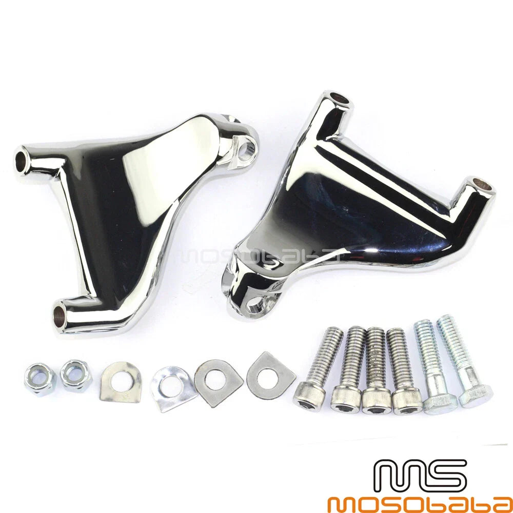 Chrome Foot Pegs Mount Brackets for Harley 883 1200 XL Sportster (2004-2013)