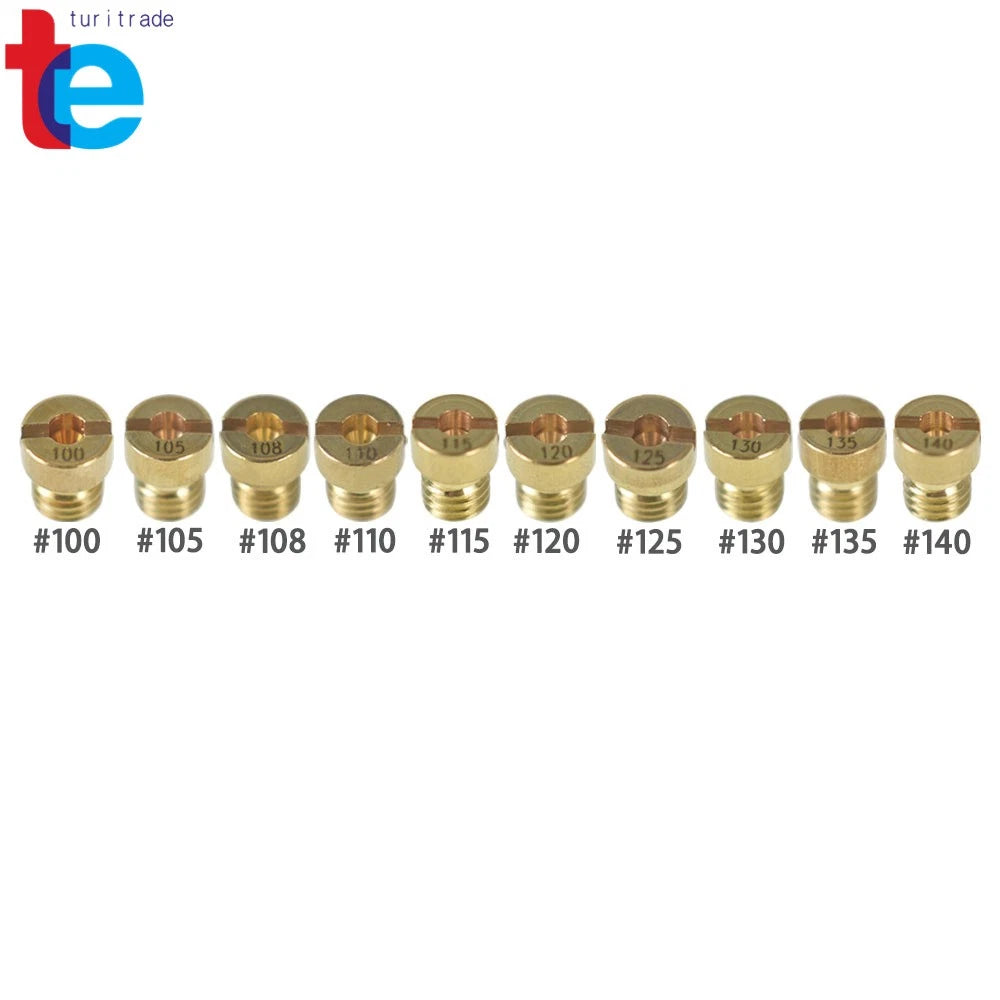 10pcs Carburetor Main Jet Kit for PWK OKO CVK (100–115)